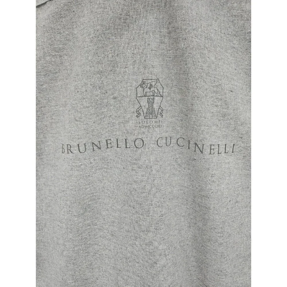 Brunello Cucinelli Grey Fabric Garment Bag 21x32 Zippered Snaps Handles
